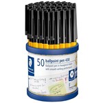 STAEDTLER 430 STICK BALLPOINT PEN FINE BLACK CUP 50