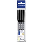 STAEDTLER 430 STICK BALLPOINT PEN MEDIUM BLACK PACK 3