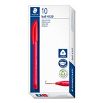STAEDTLER 4320 TRIANGULAR BALLPOINT STICK PEN FINE RED BOX 10