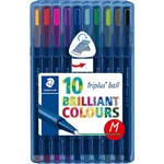 STAEDTLER 437 TRIPLUS BALLPOINT PEN MEDIUM ASSORTED PACK 10