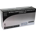 STYLUS NITRILE POWDERFREE DISPOSABLE GLOVES LARGE BLACK PACK 100