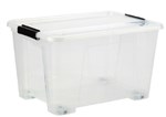 STORAGE BOX TRANSPARENT 32L WITH WHEELS EACH