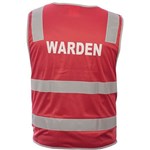 TRAFALGAR HIVIS WARDEN VEST DAYNIGHT RED LARGE