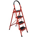 BRADY 4 STEP LADDER 120KG RED