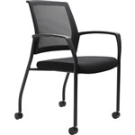 DAL URBIN 4 LEG MESH BACK CHAIR CASTORS WITH ARMS BLACK SEAT