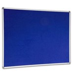 VISIONCHART CORPORATE FELT PINBOARD ALUMINIUM FRAME 1500 X 1200MM ROYAL BLUE