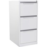 STEELCO A3 FILING CABINET 3 DRAWER 580 X 620 X 1320MM WHITE SATIN