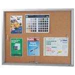 VISIONCHART BE NOTICED NOTICE CASE 2 SLIDING DOOR 1220 X 915MM SILVER FRAME CORK BACKING