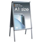 VISIONCHART SNAP POSTER FRAME AFRAME DOUBLE SIDED A1 SILVER