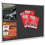VISIONCHART SMOOTH VELOUR PINBOARD ALUMINIUM FRAME 1200 X 1200MM CHARCOAL