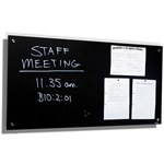 VISIONCHART LUMIERE MAGNETIC GLASSBOARD WITH PEN TRAY 1800 X 1200MM BLACK