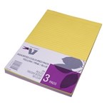 VICTORY RULED TINTED OFFICE PADS A4 ASSORTED COLOURS 50 LEAF PACK 3