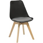 RAPIDLINE VIRGO BREAK OUT CHAIR OAK COLOURED TIMBER LEG WITH POLYPROPYLENE SHELL SEAT BLACKGREY
