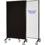 VISIONCHART COMMUNICATE ROOM DIVIDER WHITEBOARD WITH PINNABLE FABRIC 1800 X 900MM WHITE  CHARCOAL
