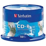 VERBATIM CDR 700MB 52X PRINTABLE SPINDLE SILVER PACK 50
