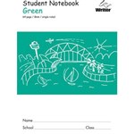 WRITER STUDENT NOTEBOOK 8MM SINGLE RULED 64 PAGE 250 X 175MM GREEN