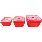 CONNOISSEUR MICROWAVE CONTAINER RESEALABLE RED PACK 3