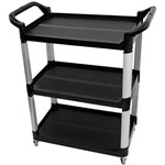 COMPASS COMPACT 3 SHELF UTILITY CART BLACK