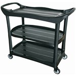 COMPASS 3 SHELF UTILITY CART BLACK