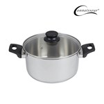 CONNOISSEUR STAINLESS STEEL STOCKPOT WITH GLASS LID 240MM SILVER