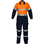 PRIME MOVER MA931 REGULAR WEIGHT COVERALL WITH METAL STUD CLOSURE AND TAPE 2TONE ORANGE NAVY 107ST
