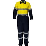 PRIME MOVER MA931 REGULAR WEIGHT COVERALL WITH METAL STUD CLOSURE AND TAPE 2TONE YELLOW NAVY 107ST