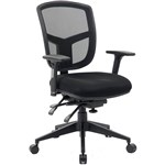 MIAMI TASK CHAIR MEDIUM MESH BACK ARMS BLACK
