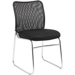 STUDIO VISITOR CHAIR MESH BACK CHROME SLED BASE BLACK