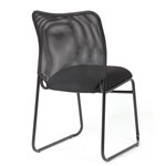 CALI VISITORS CHAIR MESH BACK WITH BLACK FABRIC SEAT