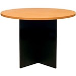 YS DESIGN OXLEY ROUND MEETING TABLE 900MM DIAMETER BEECHIRONSTONE