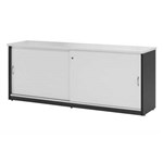 YS DESIGN OXLEY CREDENZA 1800 X 450 X 730MM WHITEIRONSTONE