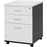 YS DESIGN OXLEY MOBILE PEDESTAL 3DRAWER LOCKABLE WHITEIRONSTONE