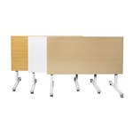 PIVOT WHITE FLIP TOP TABLE 1800 X 750MM BEECH TOP