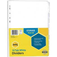 Manilla Dividers Brights Pastels and Whites