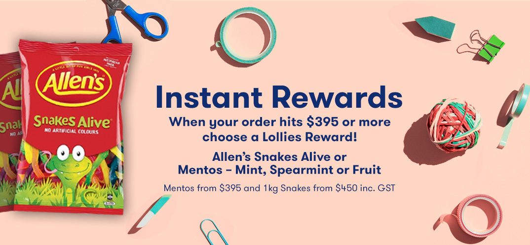 Instant Rewards when your order hits $395 or more.